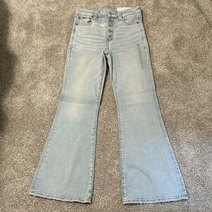 American Eagle Outfitters Next Level Stretch Super High Rise Flare Jeans